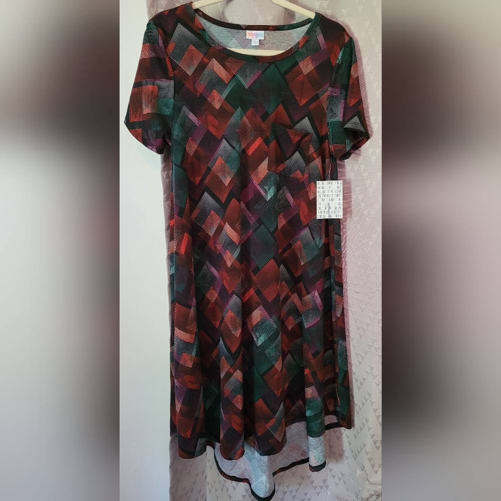 NWT Lularoe Carly Size Large Multicolor Summer Dress